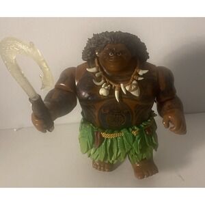 Disney Store Moana Maui Doll Talking Singing Fish Hook 12" - TESTED WORKING